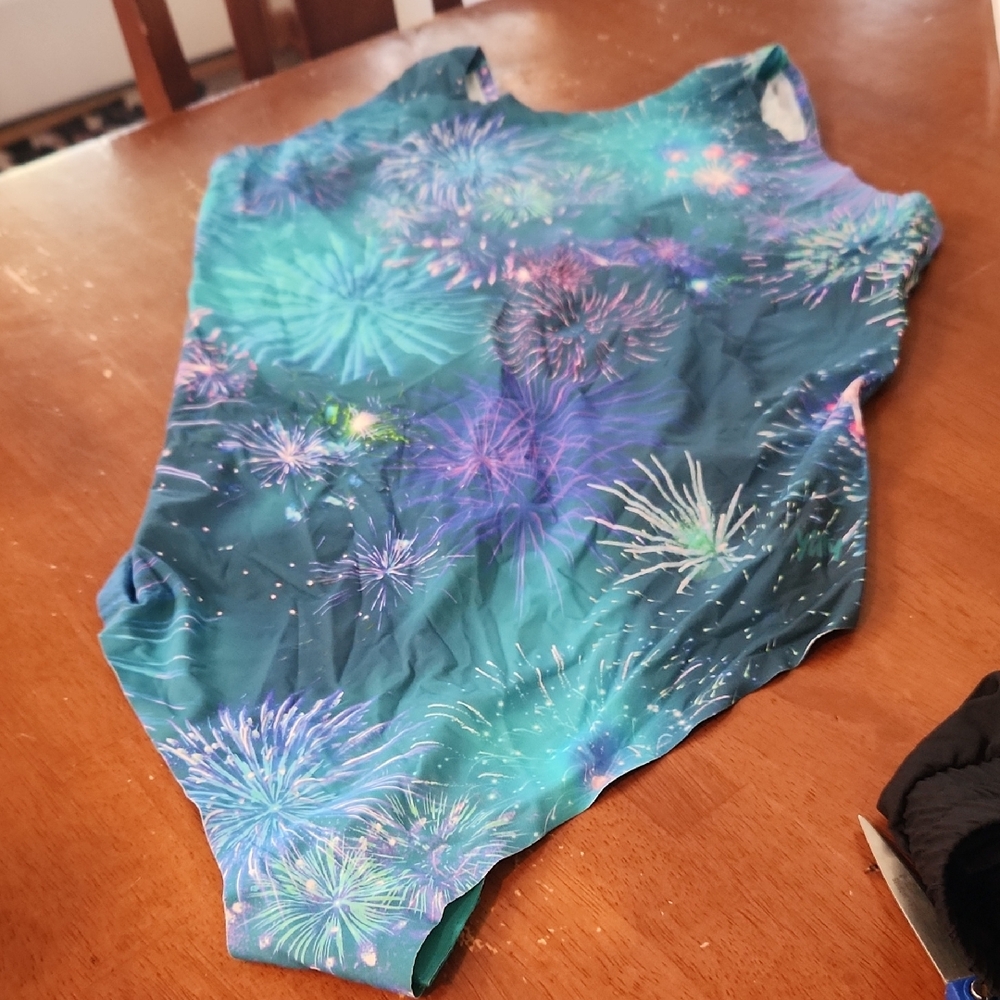 YITTY Multicolor Fireworks Smoothed Reality Thong Bodysuit